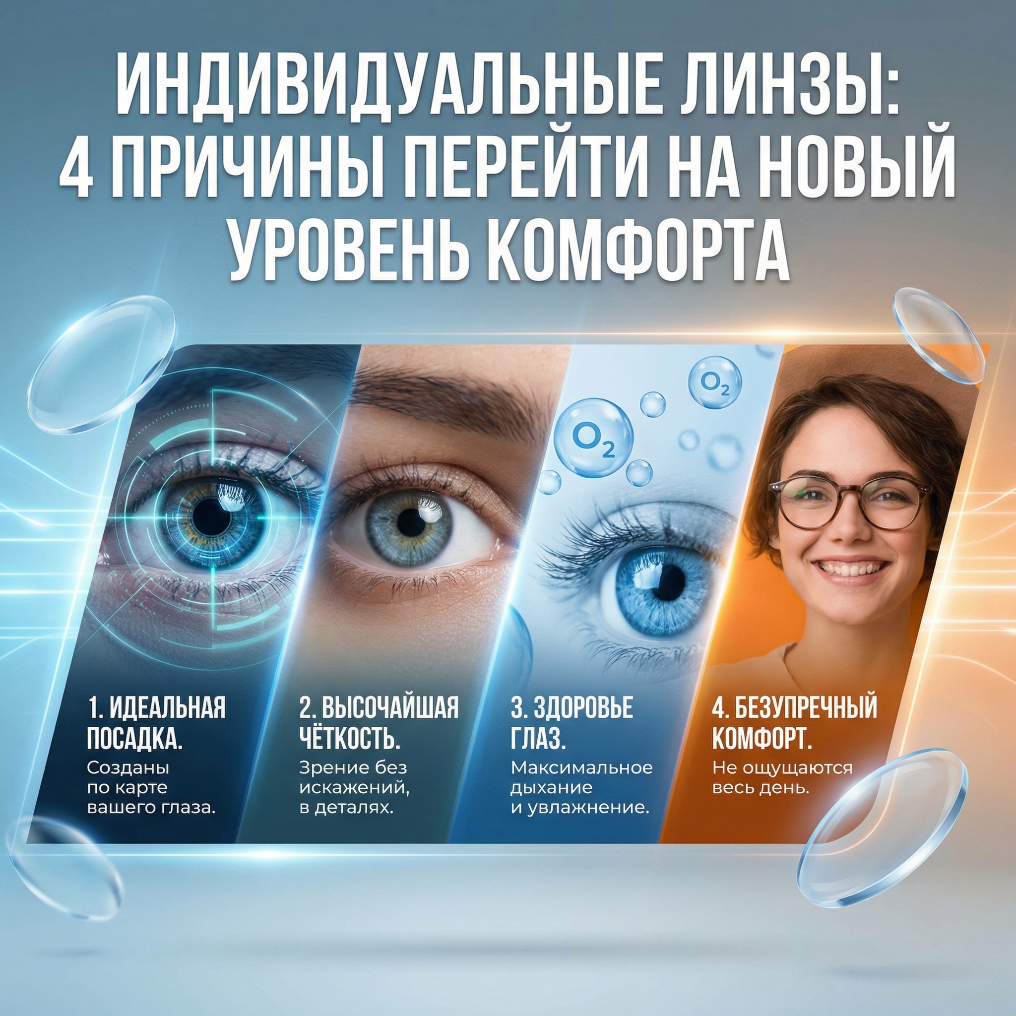 Индивидуальные линзы: 4 причины перейти на новый уровень комфорта и зрения