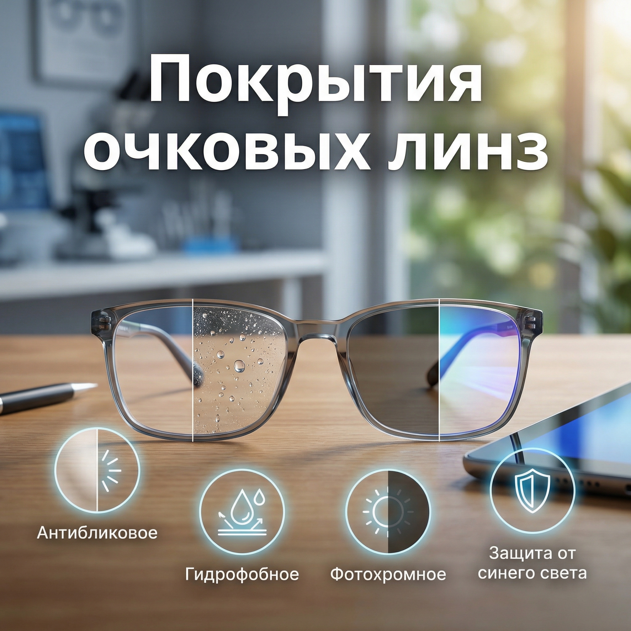 Покрытия очковых линз